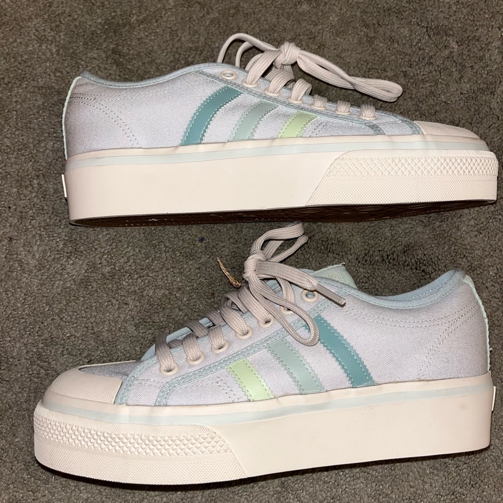 adidas Light Blue Platform Sneakers - Picture 4 of 5